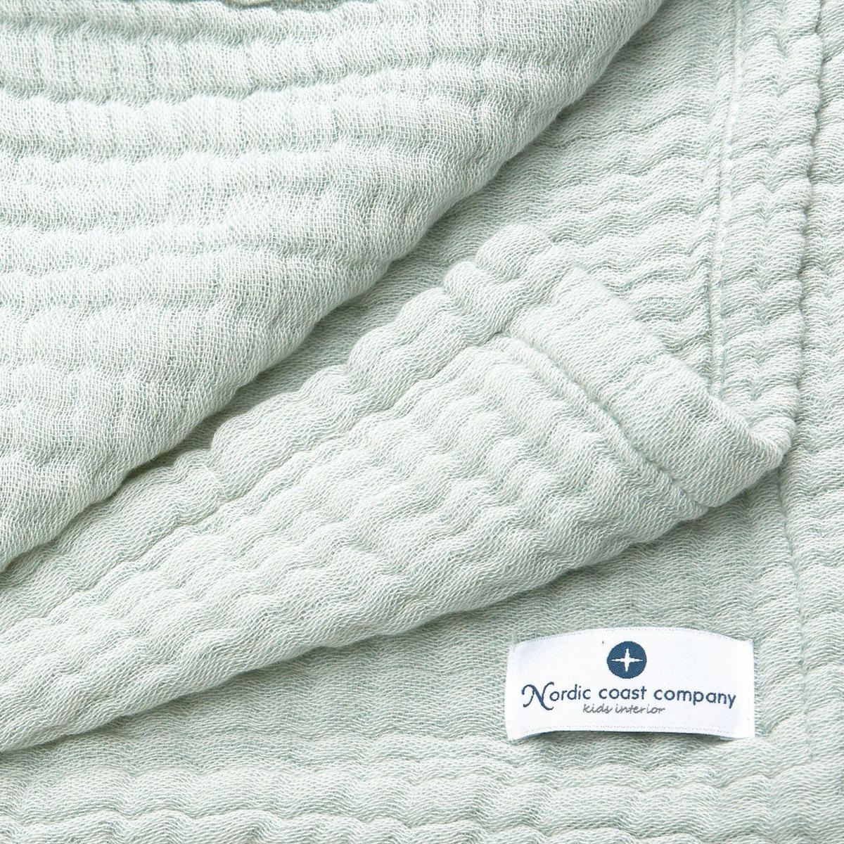 MUSSELINDECKE Mint Large - Mintgrün, Textil (90/120cm) - nordic coast company