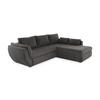 ECKSOFA mit Schlaffunktion und Bettkasten, seitenverkehrt montierbar B272/T200/H88 cm, Liegefläche 128x224 cm, Cord Grau Anthrazit / 15226 - Chromfarben/Schieferfarben, Kunststoff/Textil (272/200cm) - luma-home