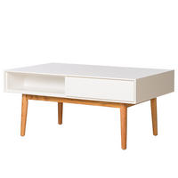 COUCHTISCH mit 2 Schubladen - Weiß / Eiche - Eichefarben/Weiß, Eichenholz/Holz (60/100/45cm) - home24
