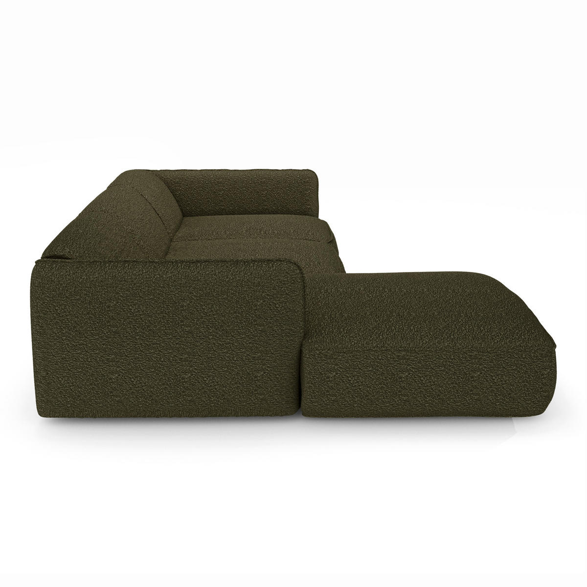 ECKSOFA LINKS Bouclé-Stoff Olivgrün 272cm - Olivgrün, Textil (165/272cm) - Sia Home