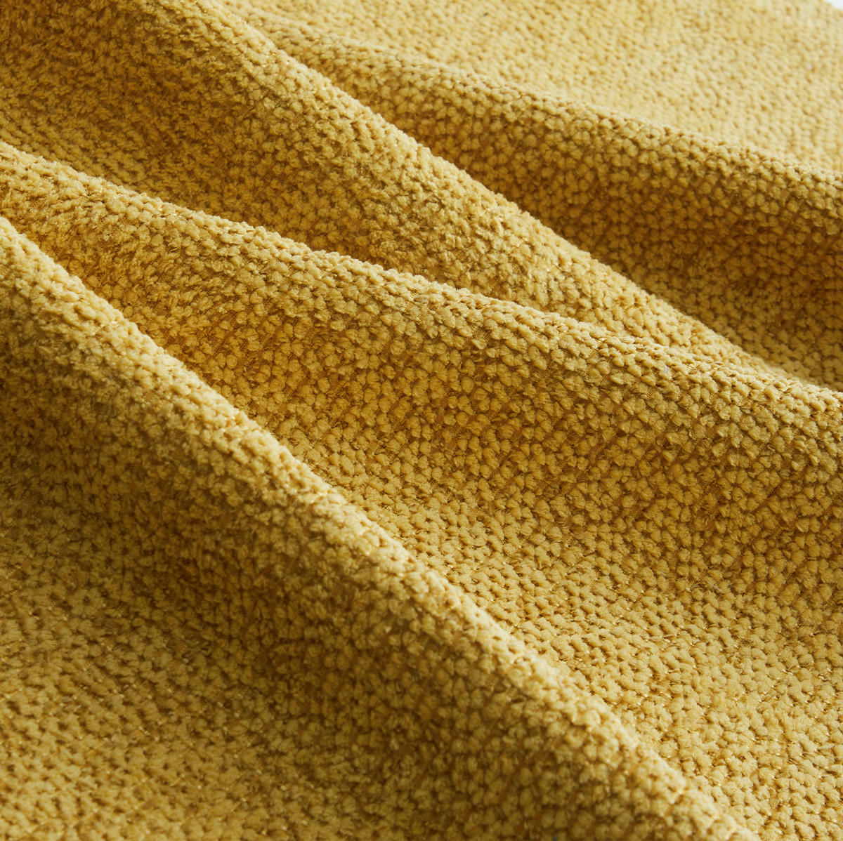 ECKSOFA 288/165/79 cm gelb aus granuliertem Fleece als 3-Sitzer mit Ottoman - Gelb, Textil (165/288cm) - OKWISH