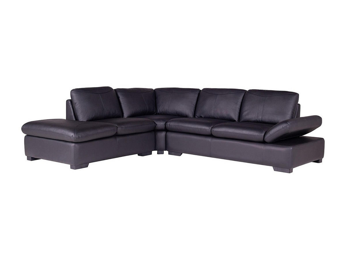 SOFA - 5 Personen - leder - schwarz Onyx - Schwarz, Leder (268/79/231cm) - Vente-Unique