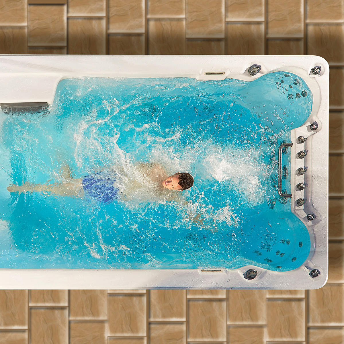 WHIRLPOOL St. Lawrence 5m langes Swim Spa - Weiß Hochglanz/Weiß, Kunststoff (228/137/500cm) - Canadian Spa Company