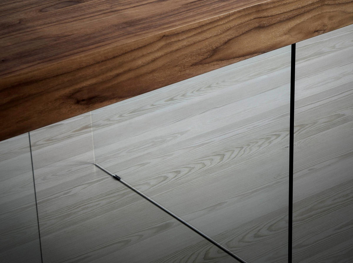 ESSTISCH Esstisch Rechteckig Walnuss aus gehärtetes Glas 200/100/75 cm - Transparent/Walnussfarben, Glas/Holz (100/200/75cm) - ANGEL CERDA