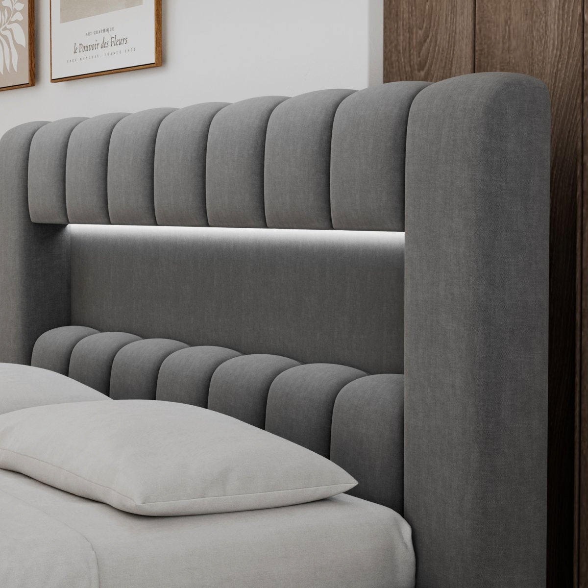 BOXBETT 180/200 Auria Grau - Grau, Holz (180/200cm) - Petits-meubles