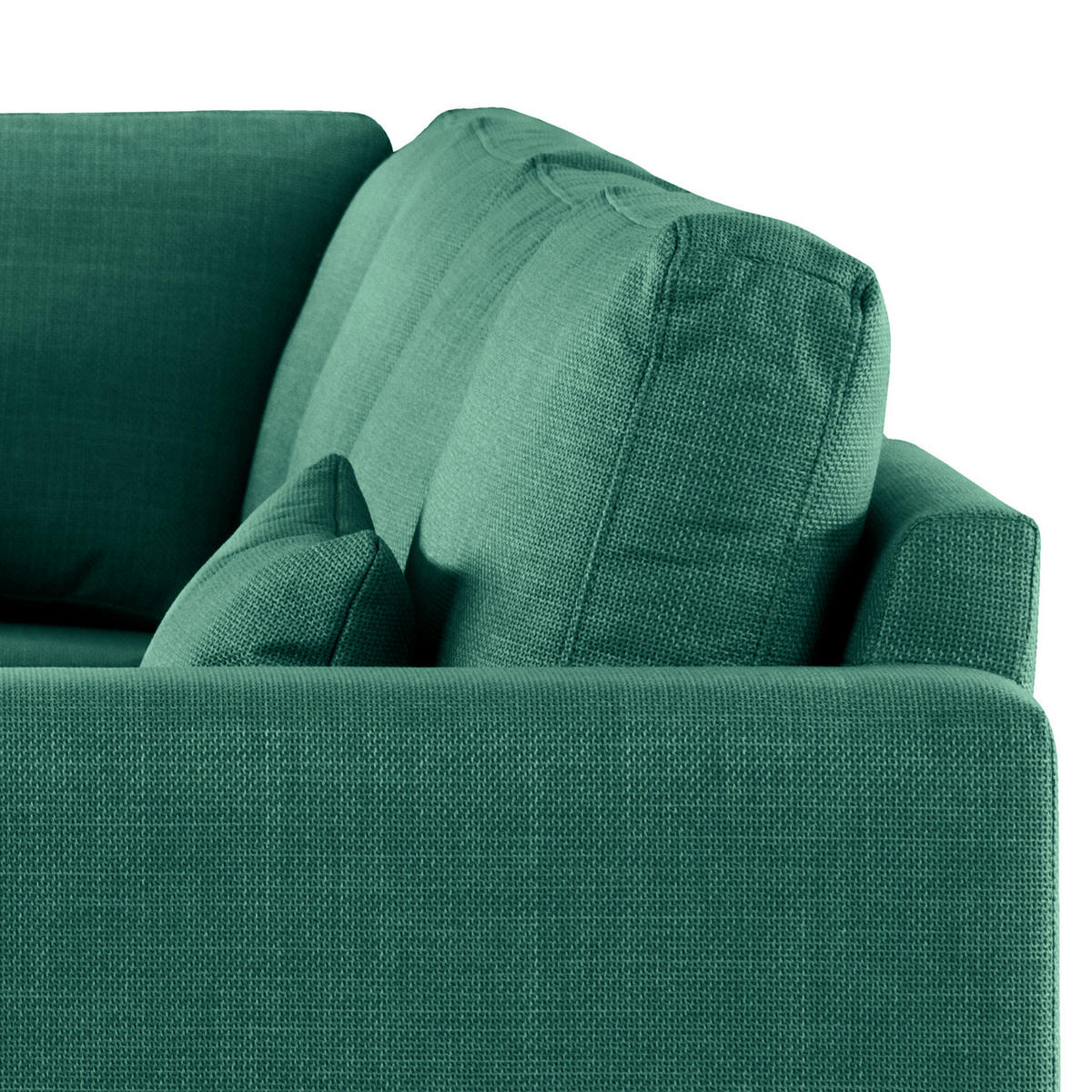 ECKSOFA mit Ottomane - Dunkelgrün/Eichefarben, Eichenholz/Textil (287/219cm) - home24