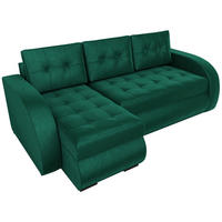 ECKSOFA Bergen mit Schlaffunktion Grün Samtstoff - Grün, Textil (238/141cm) - Bromarkt