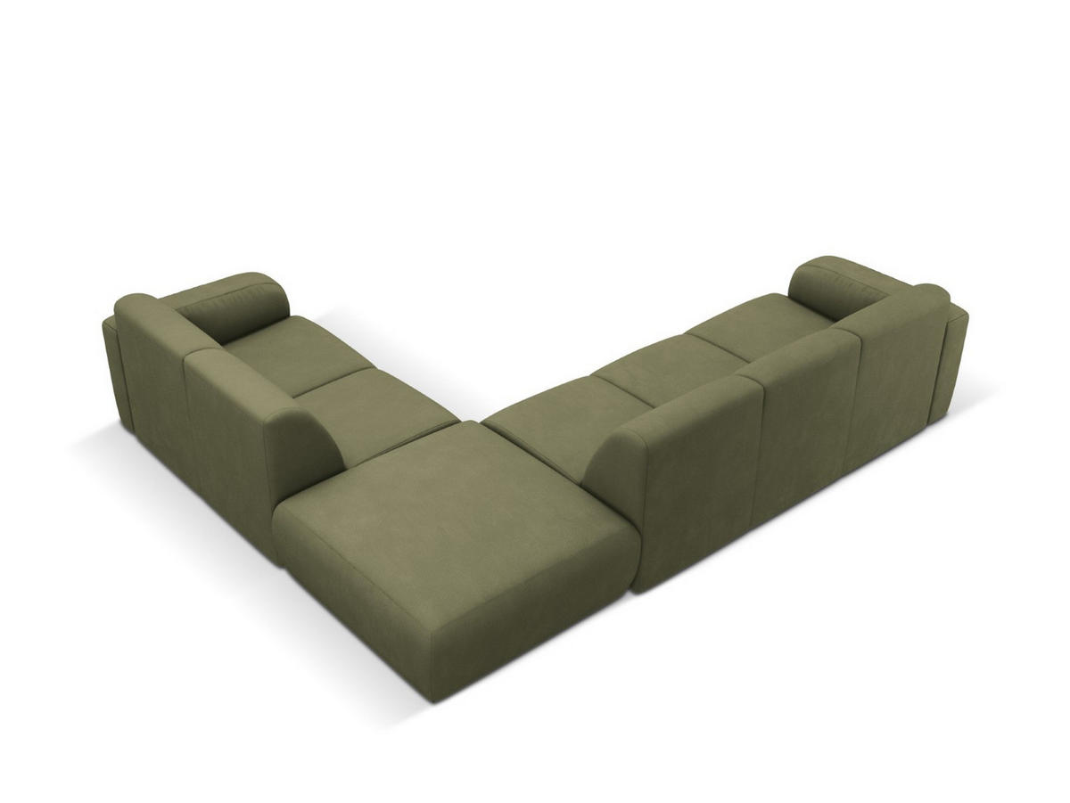 ECKSOFA rechts Molino aus strukturiertem Stoff hellgrün 6 Sitzplätze - Hellgrün, Textil (250/315cm) - Micadoni