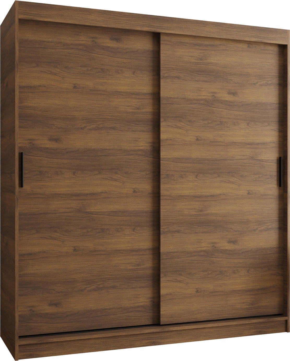 OMARA Z DRSNIMI VRATI 200/180/62 2-vratna - črna/rjava, umetna masa/les (180/200/62cm)