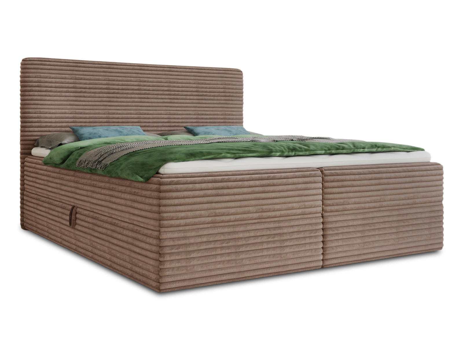 BOXBETT Mollo - 180x200 - braun (Tilia 17, Cord) - Schwarz/Braun, Holz/Holzwerkstoff (180/200cm) - Sofnet