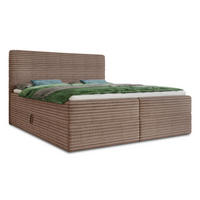 BOXBETT Mollo - 180x200 - braun (Tilia 17, Cord) - Schwarz/Braun, Holz/Holzwerkstoff (180/200cm) - Sofnet