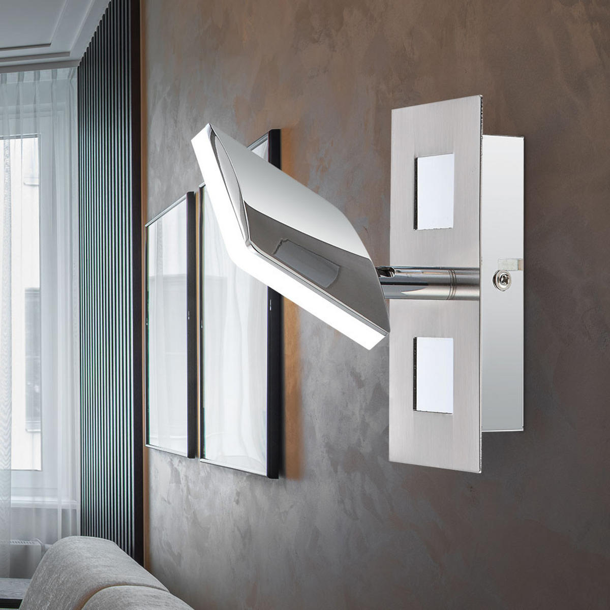 LED WANDLEUCHTE KAMALA Silber Aluminium - Silberfarben, Metall (7/15/15cm) - Globo Lighting