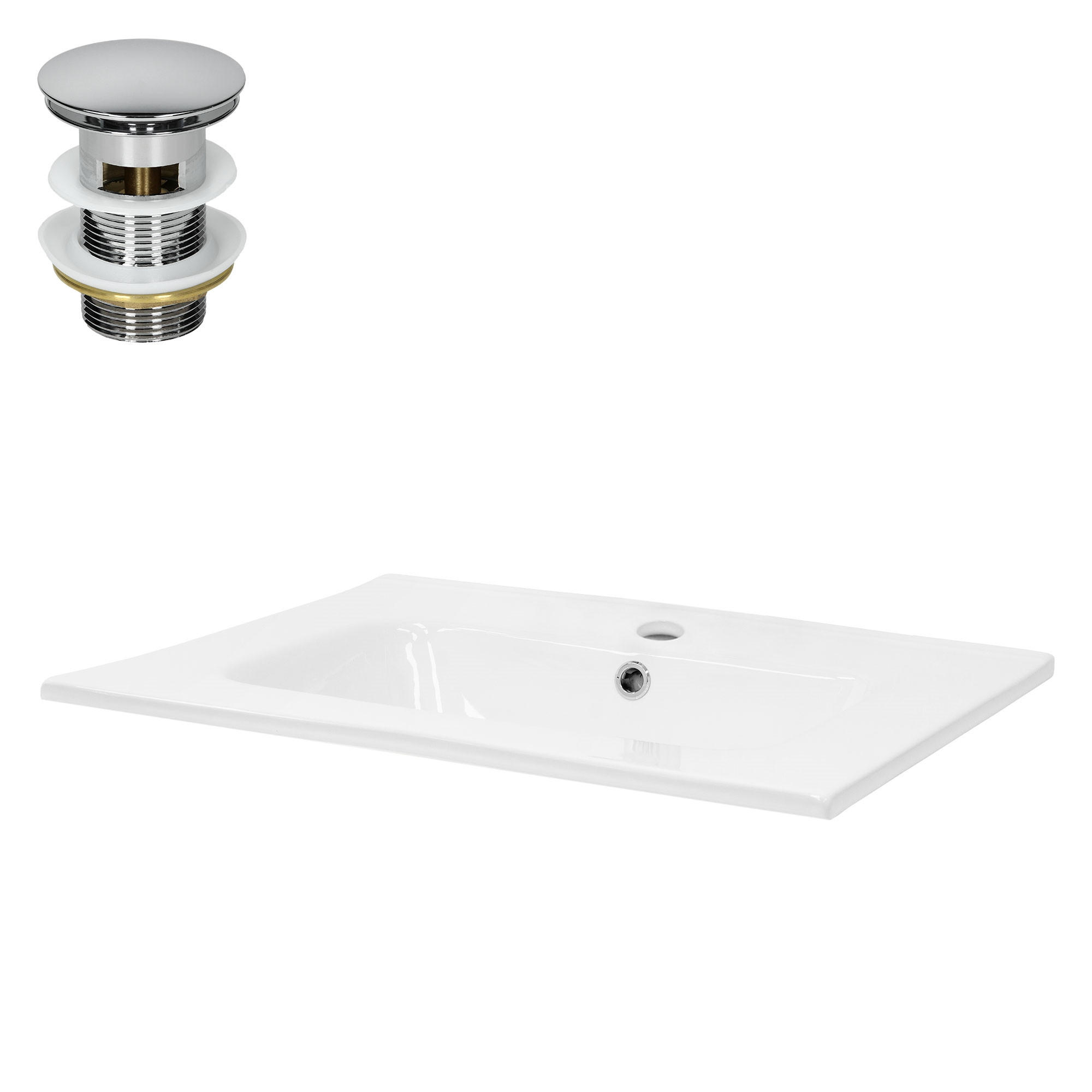 WASCHBECKEN - Weiß, Keramik (46/16.5/61cm) - ML-DESIGN
