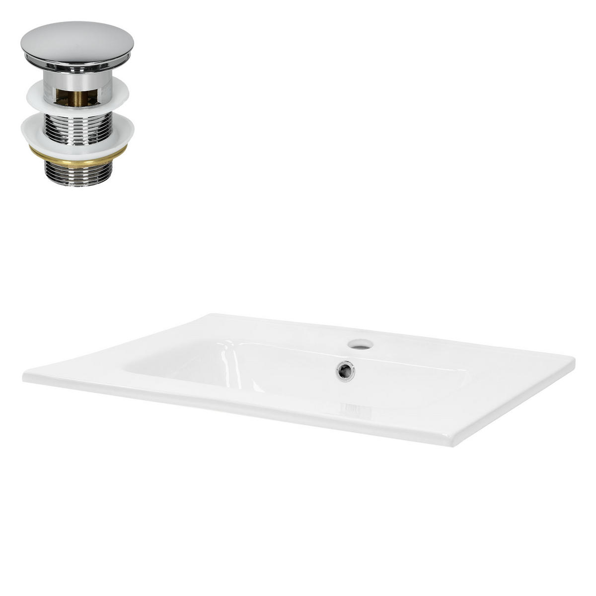 WASCHBECKEN - Weiß, Keramik (46/16.5/61cm) - ML-DESIGN
