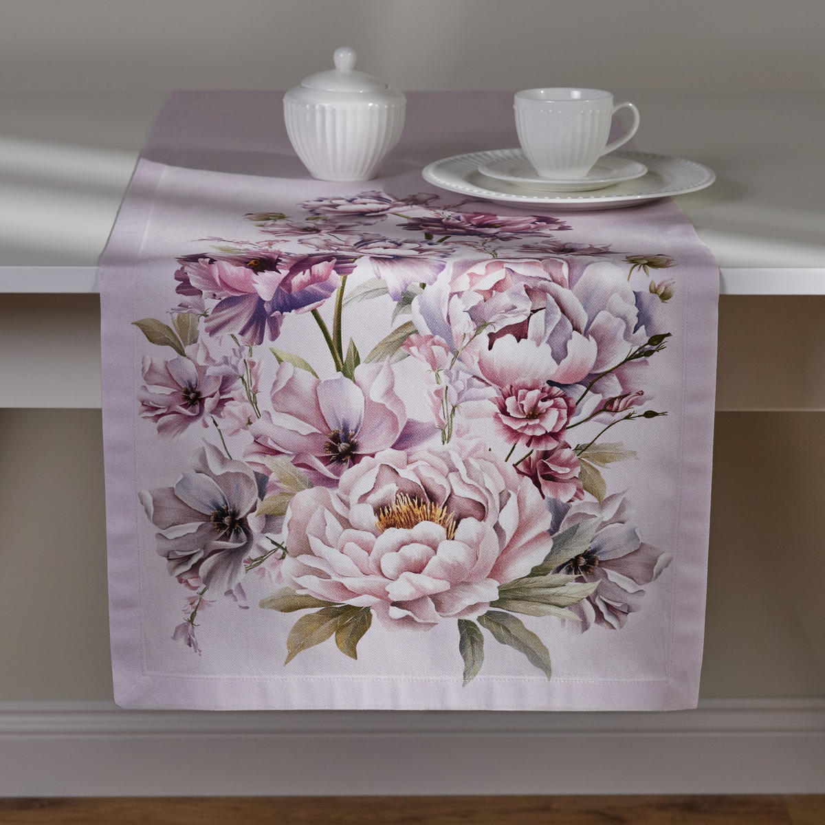 TISCHLÄUFER Aurelis - Rosa, Textil (180/40/1cm) - home&you