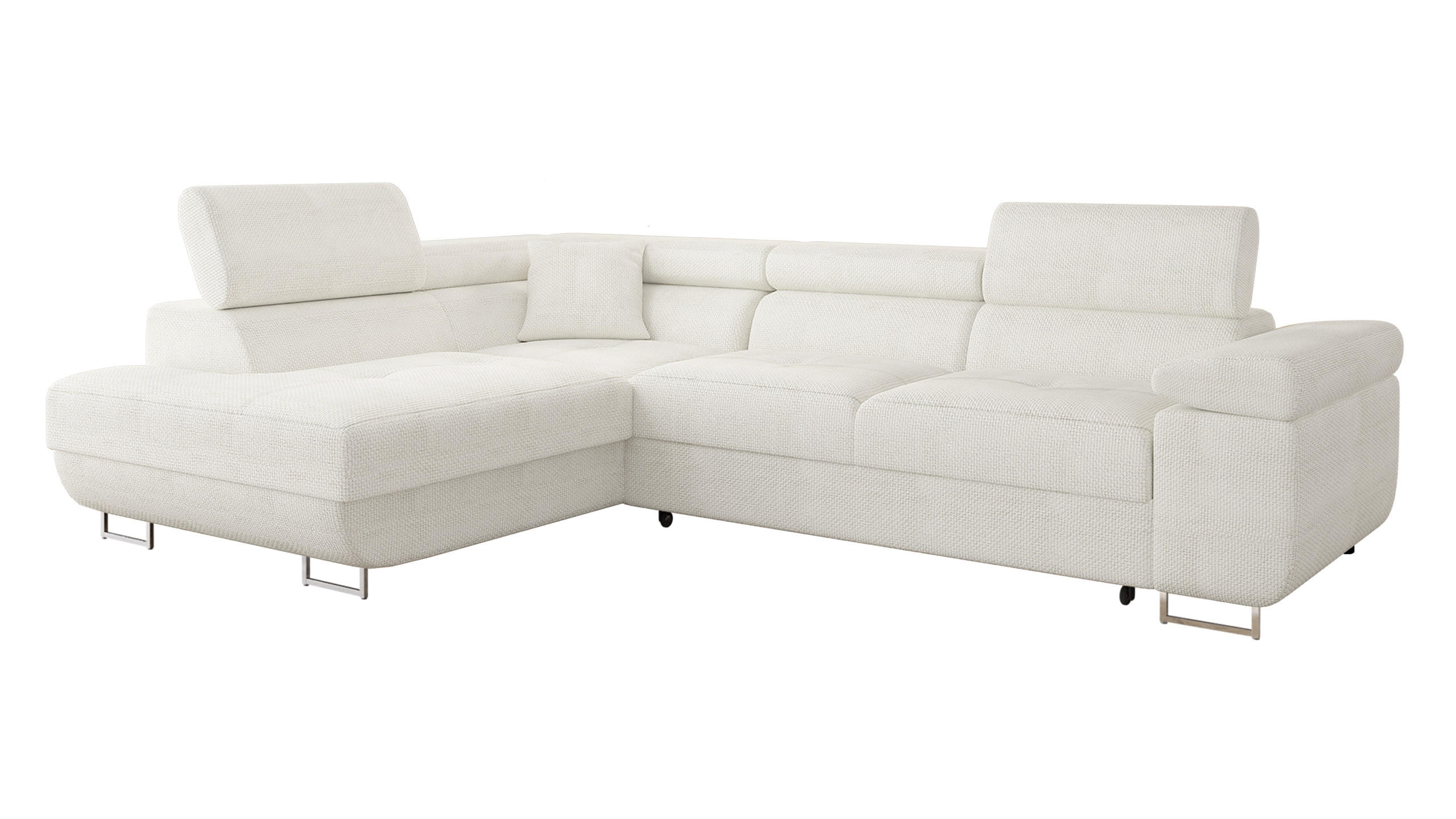 ECKSOFA Torezio, Seite: Links - Ecru, Holz/Textil (274/203cm) - MIRJAN24