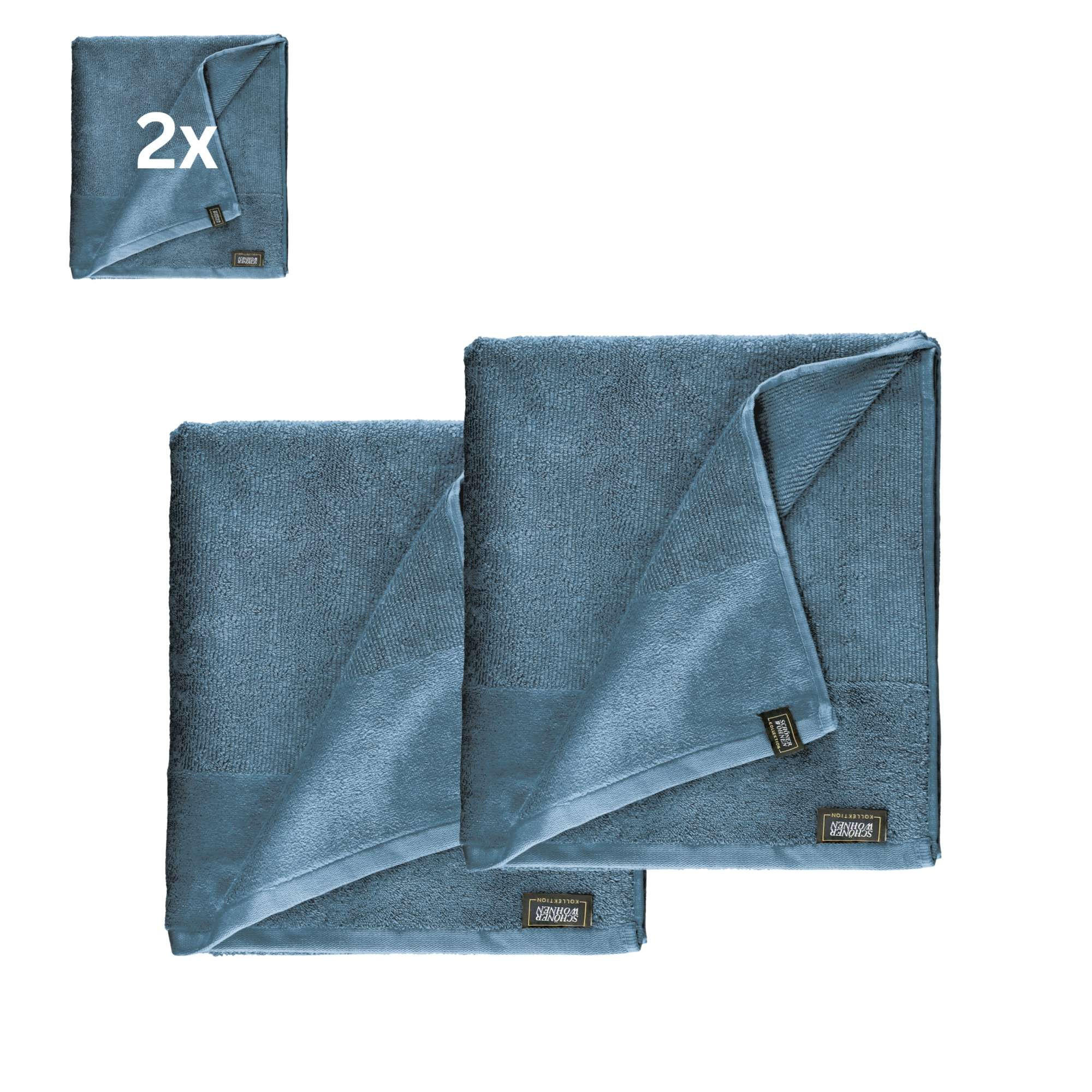 BADETUCH SENSE-2 - Blau, Textil (100/150cm) - Schöner Wohnen