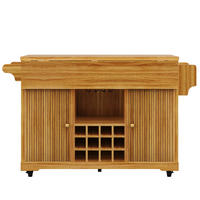 KÜCHENINSEL Weinregal Stauraum Dunkelbraun - Dunkelbraun, Holzwerkstoff (142.5/95/80cm) - FLIEKS