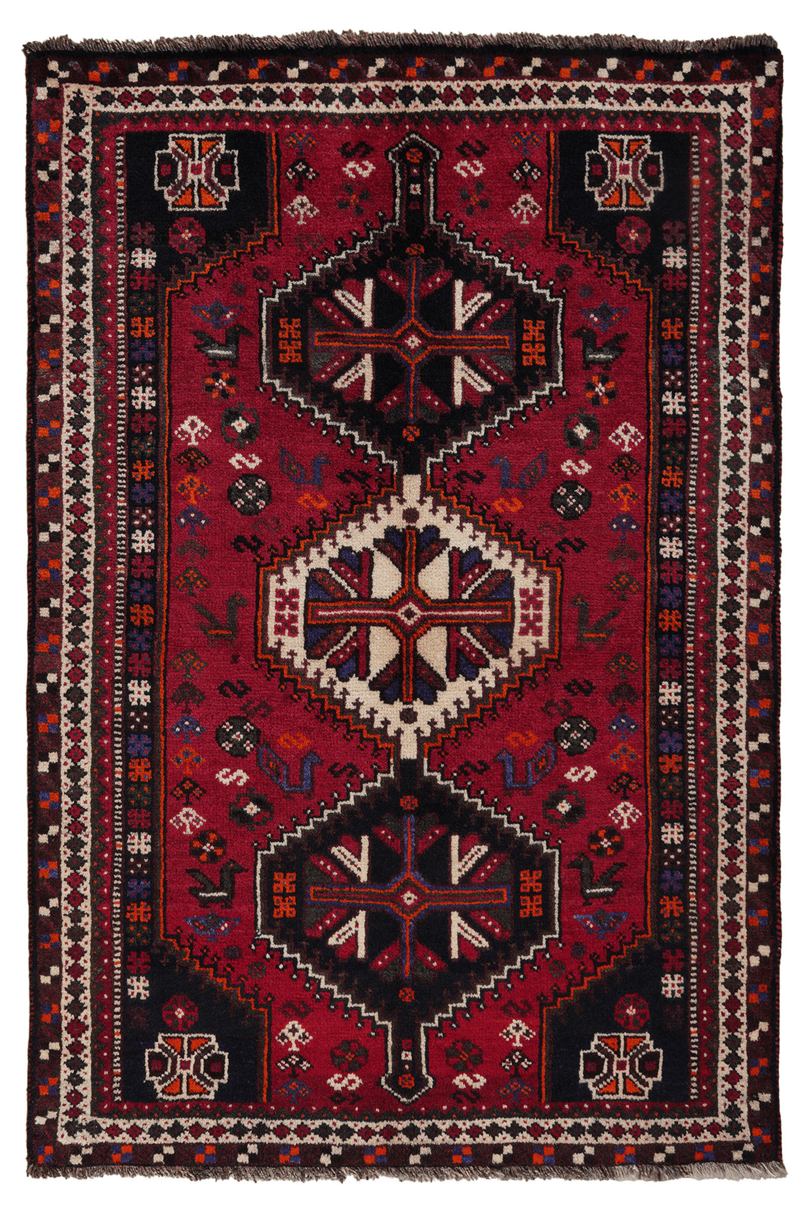 ORIENTTEPPICH handgeknüpft Gashgai Rot 168/113 cm Schurwolle - Rot, Textil (113/168cm) - Looma
