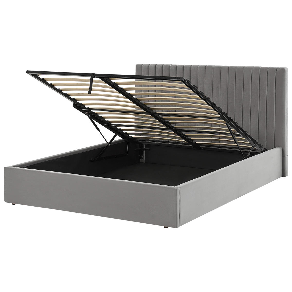 POLSTERBETT 160x200 cm Grau Vion - Grau, Textil (160/200cm) - Beliani