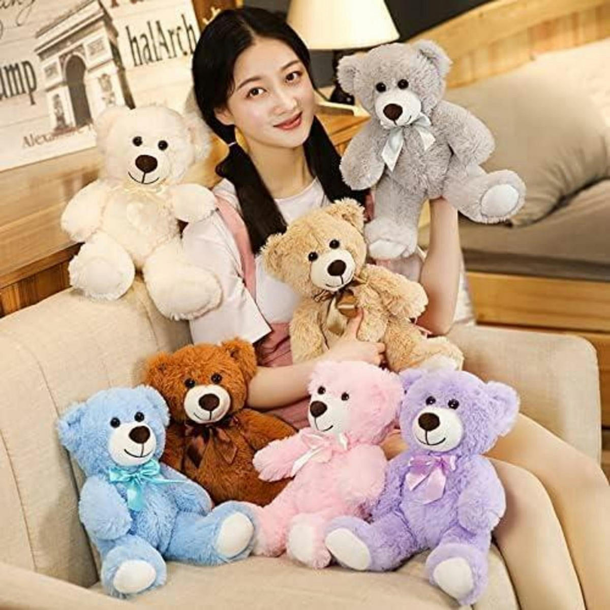 PLÜSCHTIER Teddybär 13.5 Zoll Rosa 1-teiliges Set - Rosa, Textil (25/35cm)