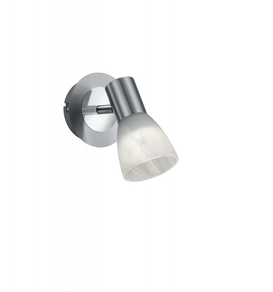 LED WANDLEUCHTE Aluminium matt Silber - Silberfarben, Glas/Metall (10/14.5/19cm)