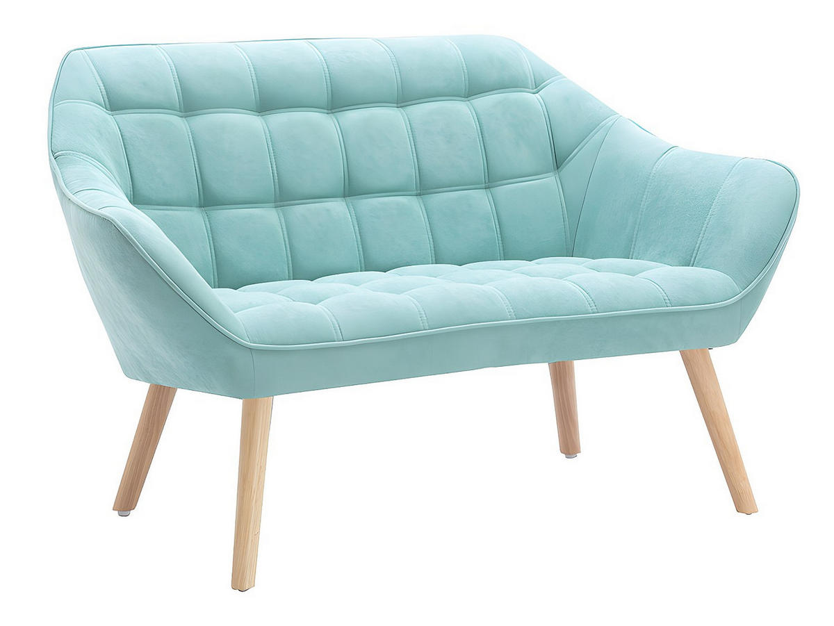 SOFA 2-Sitzer + Sessel - Stoff - Hellgrün - CASERTA - Grün, Textil (127/77/73cm) - Vente-Unique