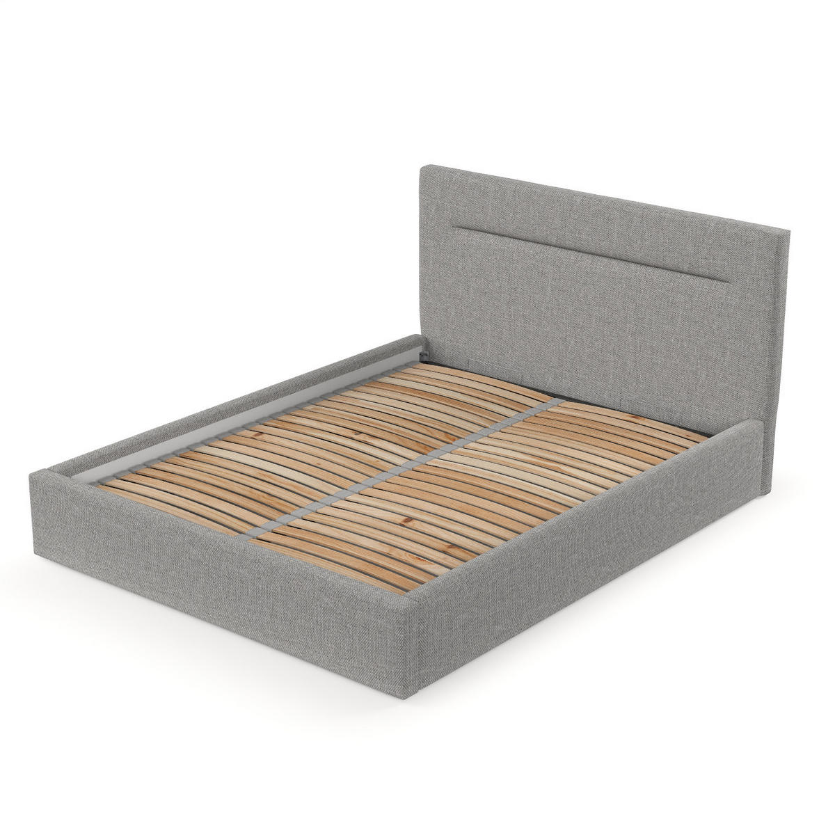 POLSTERBETT Liline 160/200 cm Hellgrau im Inari Stoff - Hellgrau/Schwarz, Holz/Holzwerkstoff (160/200cm) - AltaBeds