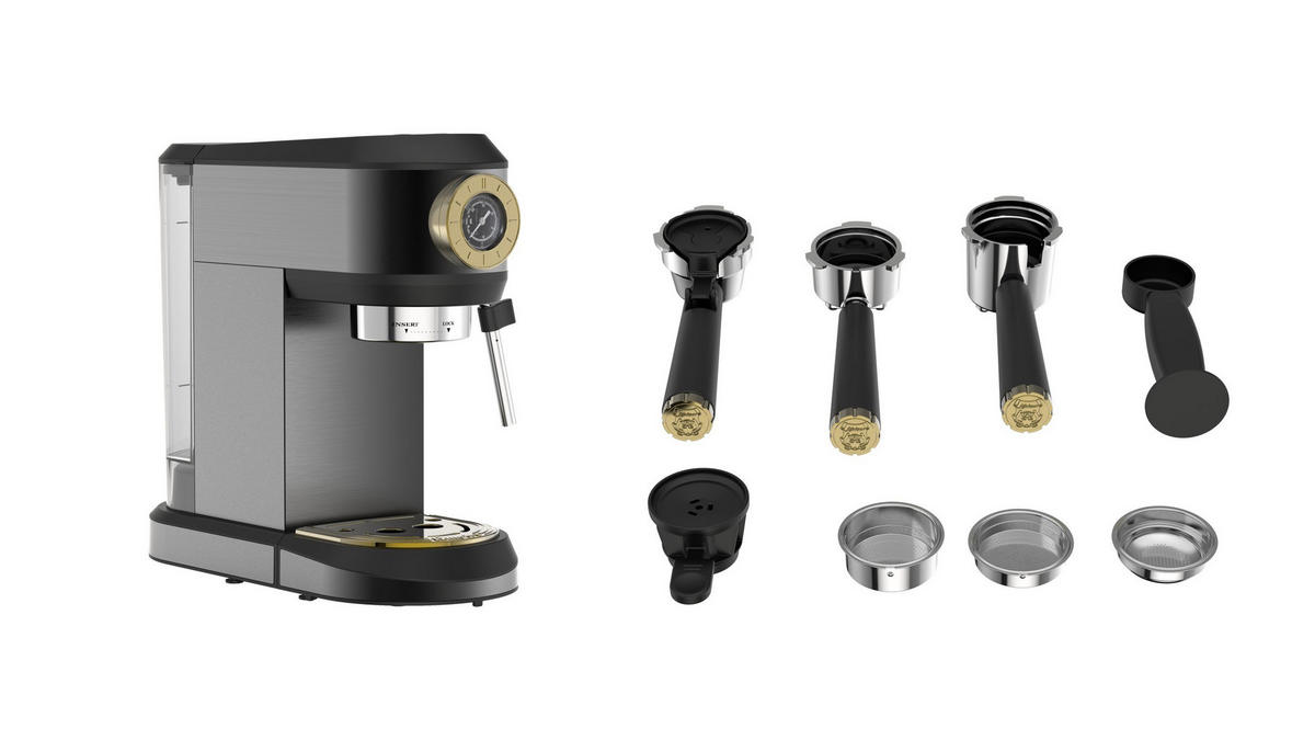 KAFFEEMASCHINE KA 2005 Em, Anthrazit, 19 bar, Siebträger-Espressomaschine - Anthrazit, Metall (14.5/31/29.5cm) - Kaiser Küchengeräte