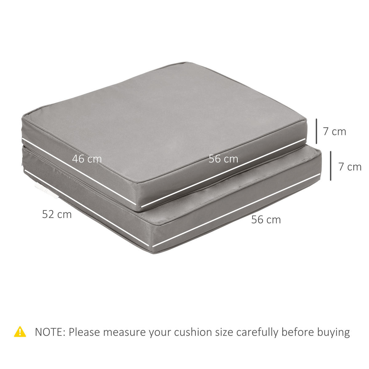 SESSELAUFLAGEN aus Polyester 56x52x7 cm in Hellgrau mit abnehmbarem Bezug - Hellgrau, Textil (52/7/56cm) - Modfu