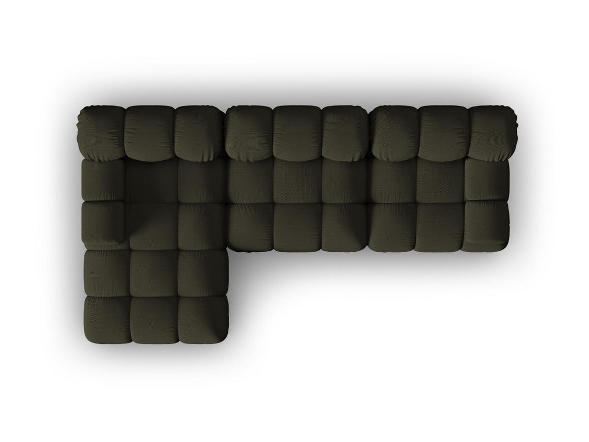 ECKSOFA modular links Bellis aus 3D-Stoff Amazonasgrün 4 Sitzplätze - Waldgrün, Textil (155/282cm) - Micadoni