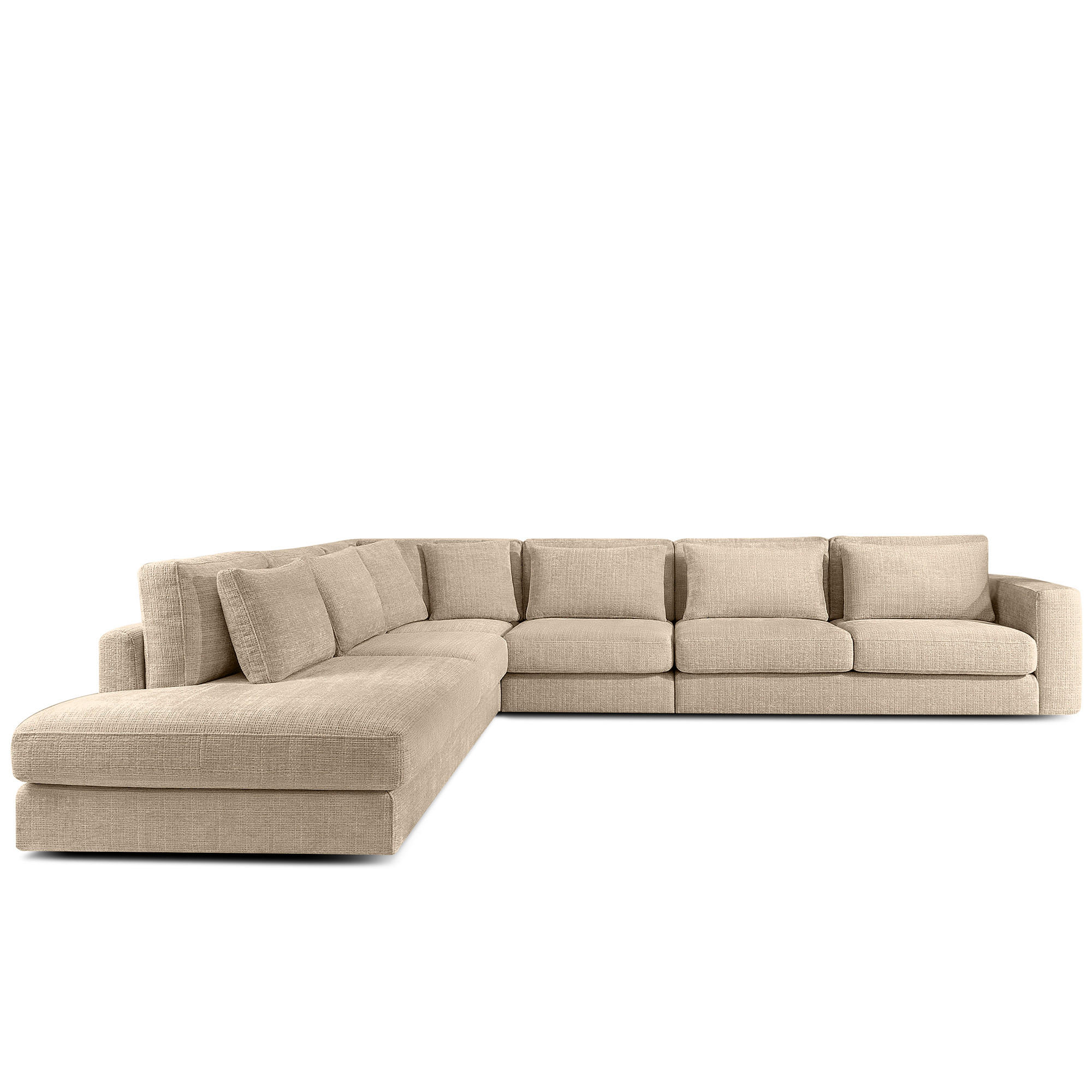 ECKSOFA XL links VERUS - Beige, Holz/Holzwerkstoff (377/328cm) - KONSIMO®