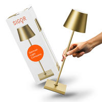 LED Akku-Tischlampe, Nuindie 3.0 goldfarben - Goldfarben, Metall (38/10/38cm) - Sigor