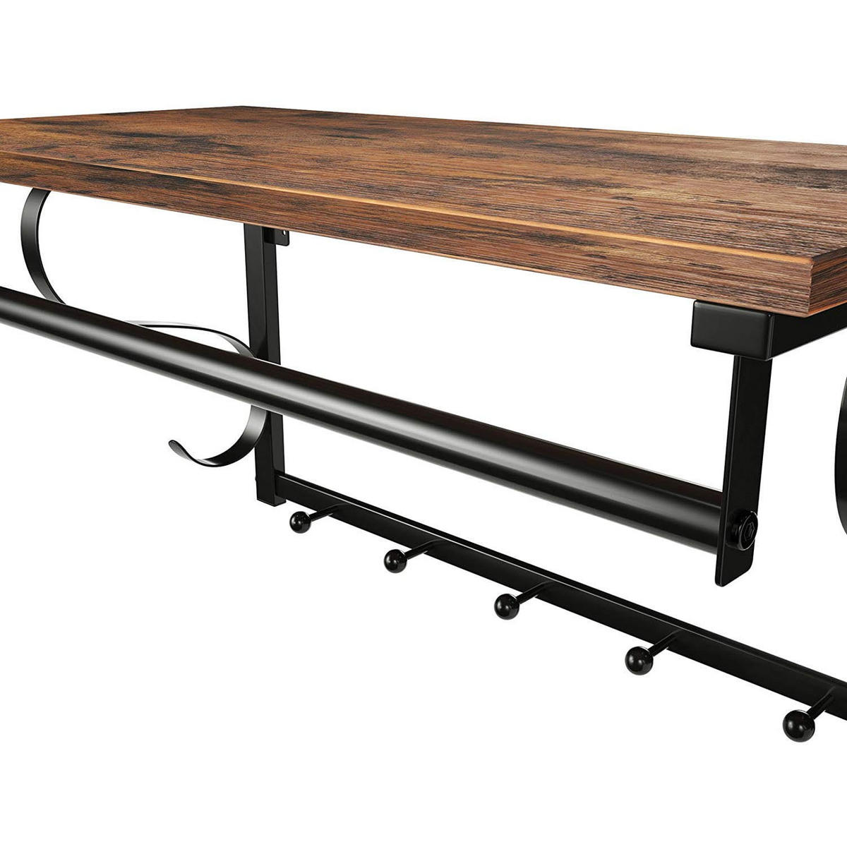 WANDREGAL Rustikales Braun 60x30 cm LCR11BX Mit Haken - Braun, Metall (60/31.7/30cm) - Edanti