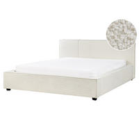 POSTELJA z letvenim dnom 160/200 bouclé kremasto bela Mirande - krem, tekstil (160/200cm) - Beliani