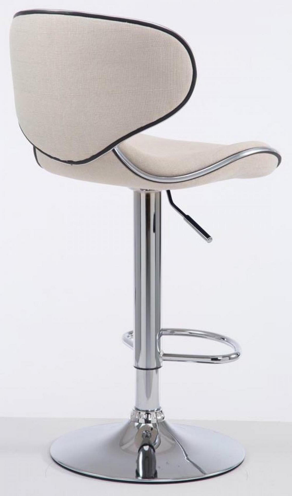 BARHOCKER 2er Set Stoff creme - Chromfarben/Creme, Textil/Metall (46/88/49cm) - CLP