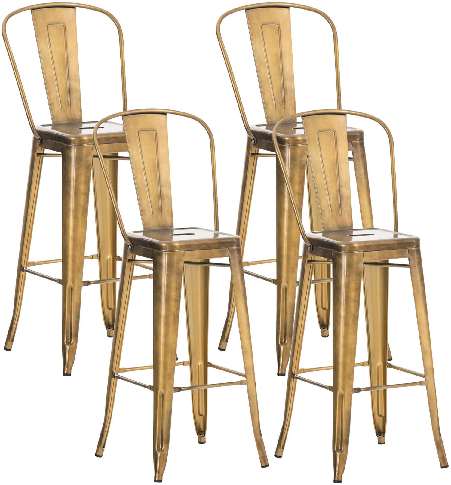 BARHOCKER Adnan, 4er Set, Gold - Goldfarben, Metall (44/100/52cm) - TPFLiving