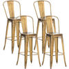 BARHOCKER Adnan, 4er Set, Gold - Goldfarben, Metall (44/100/52cm) - TPFLiving