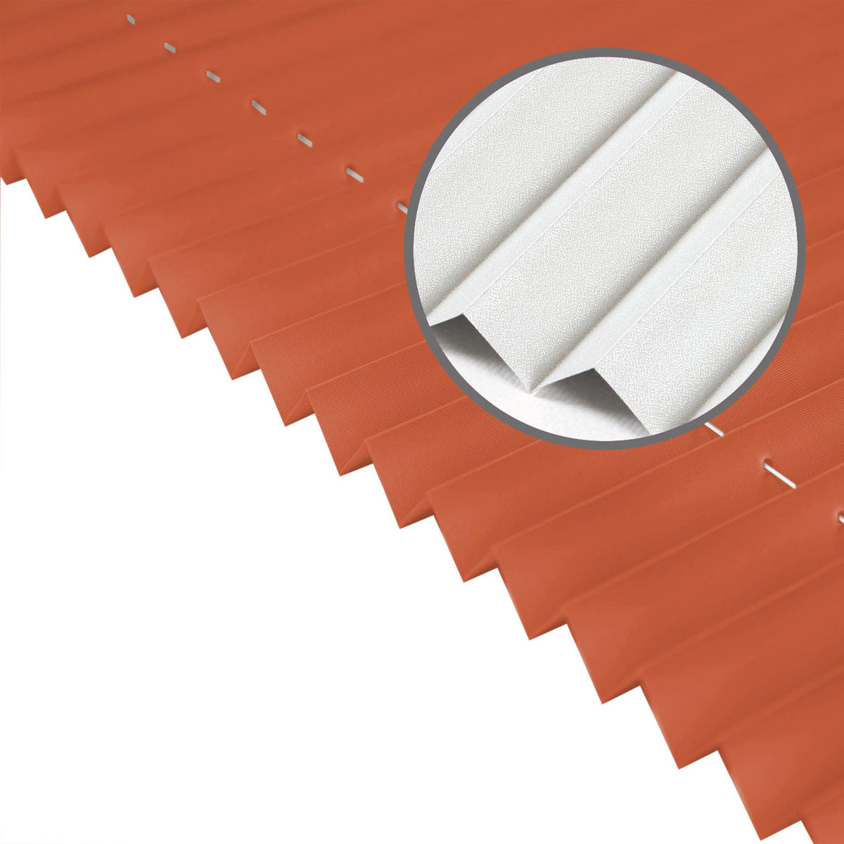 PLISSEE Thermo Basic 75 x 210cm Klemmfix ohne Bohren - Orange, Textil (75/210/210cm) - Deco-Raum