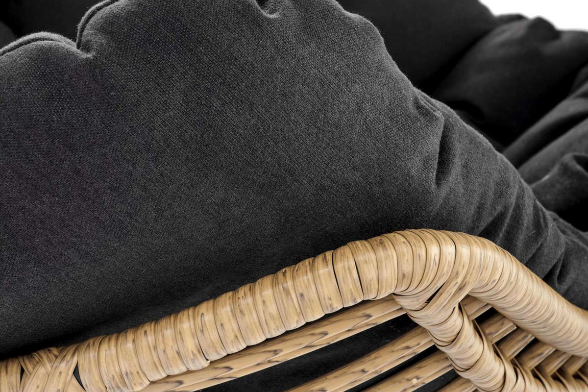 GARTENSESSEL BETTA Boho, beige/schwarz - Beige/Schwarz, Kunststoff (90/90/81cm) - KONSIMO®