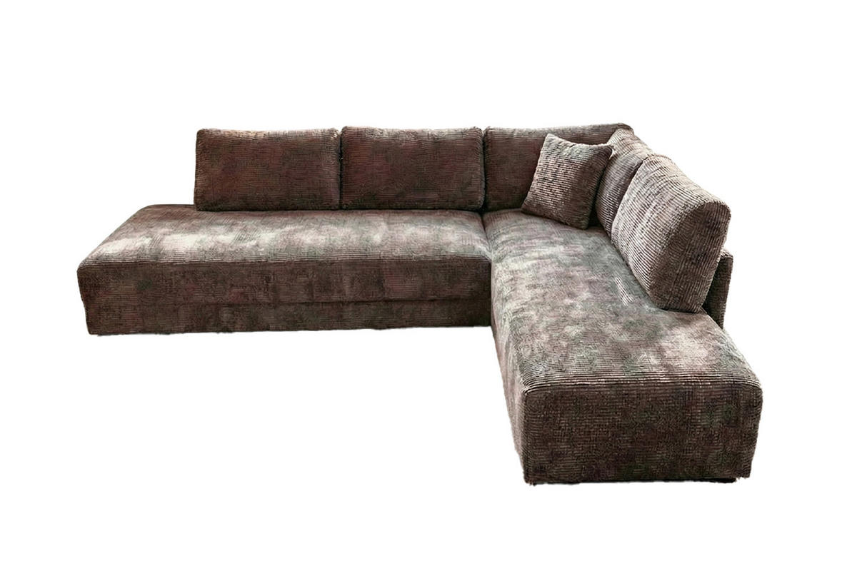 SCHLAFSOFA SADIRA Taupe Flachgewebe - Taupe/Schwarz, Kunststoff/Textil (288/209cm) - KAWOLA