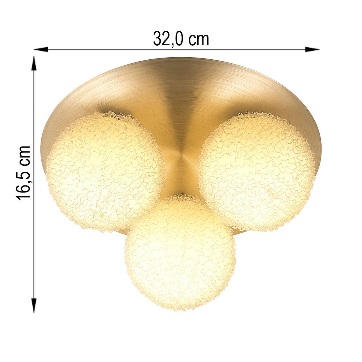 LED DECKENLEUCHTE Prince Silber Aluminium - Silberfarben, Glas (32/32/16.5cm) - Globo Lighting