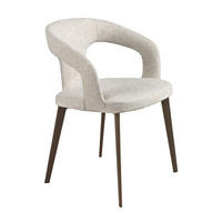 STUHL asymmetrisch Off-white Braun 55/58/77 cm - Weiß, Textil/Metall (55/77/58cm) - ANGEL CERDA