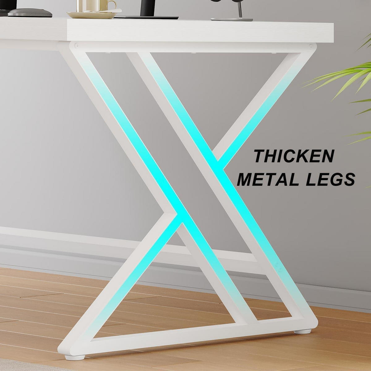 SCHREIBTISCH 140 x 60 x 75.5 cm Weiß - Weiß, Metall (60/140/75.5cm)