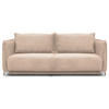 SOFA Amalfi Creme mit Schlaffunktion - Creme/Schwarz, Textil/Metall (226/90/105cm) - Selsey