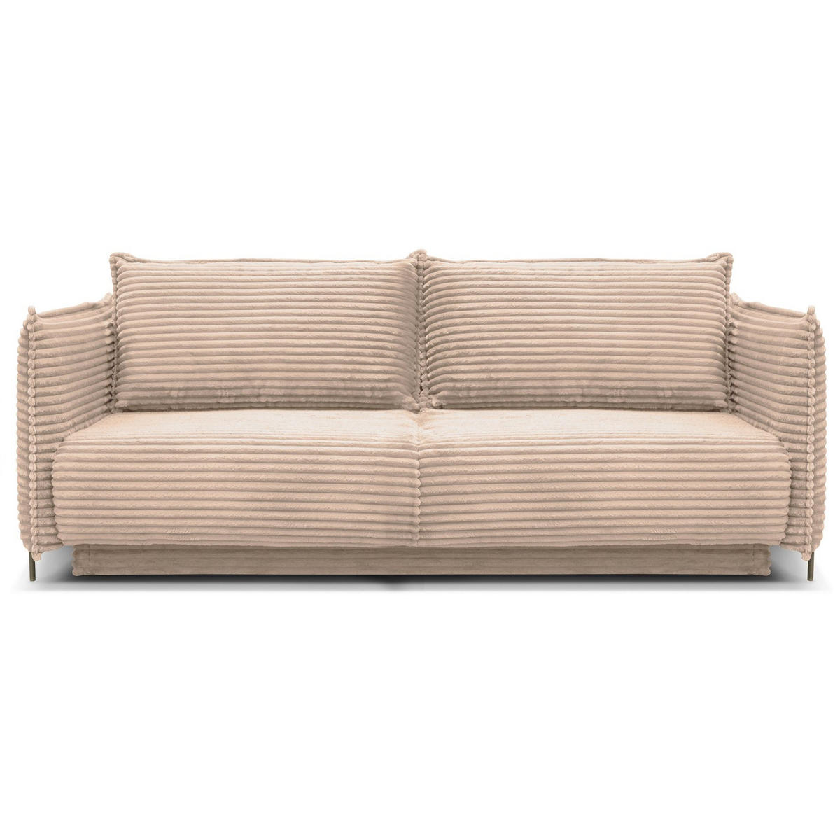 SOFA Amalfi Creme mit Schlaffunktion - Creme/Schwarz, Textil/Metall (226/90/105cm) - Selsey
