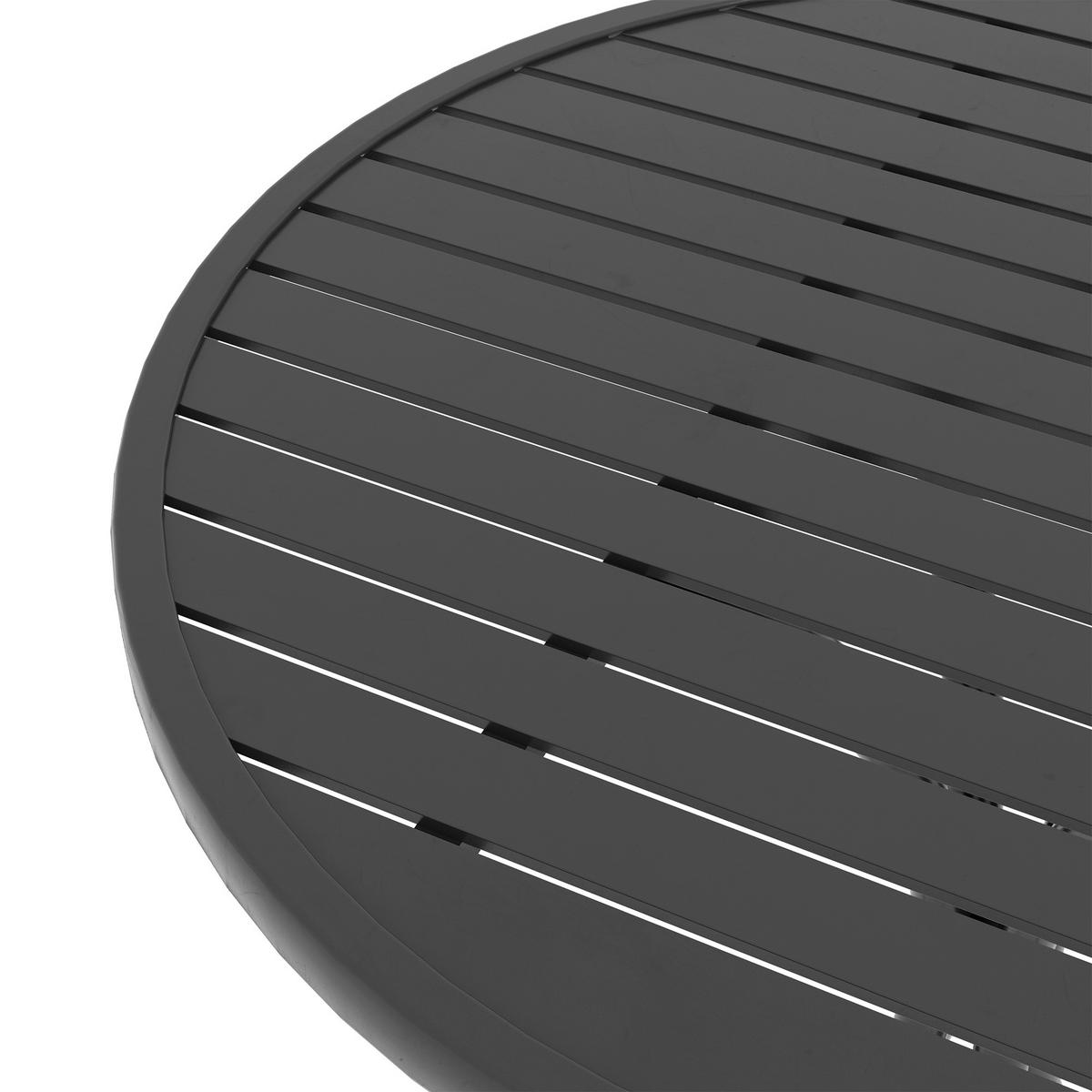 GARTENTISCH DE-14091 mit Lattenplatte Schwarz - Schwarz, Metall (66/66/71.5cm) - ComfortXL