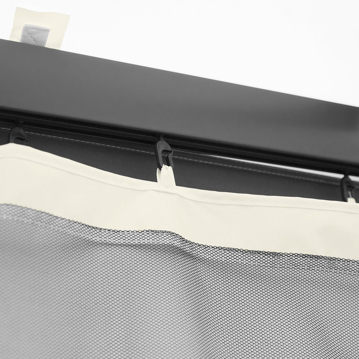 ERSATZNETZE DE-12696 300/300 cm 4er-Set mit Reißverschluss und Haken - Schwarz, Textil (1/207/302cm) - ComfortXL
