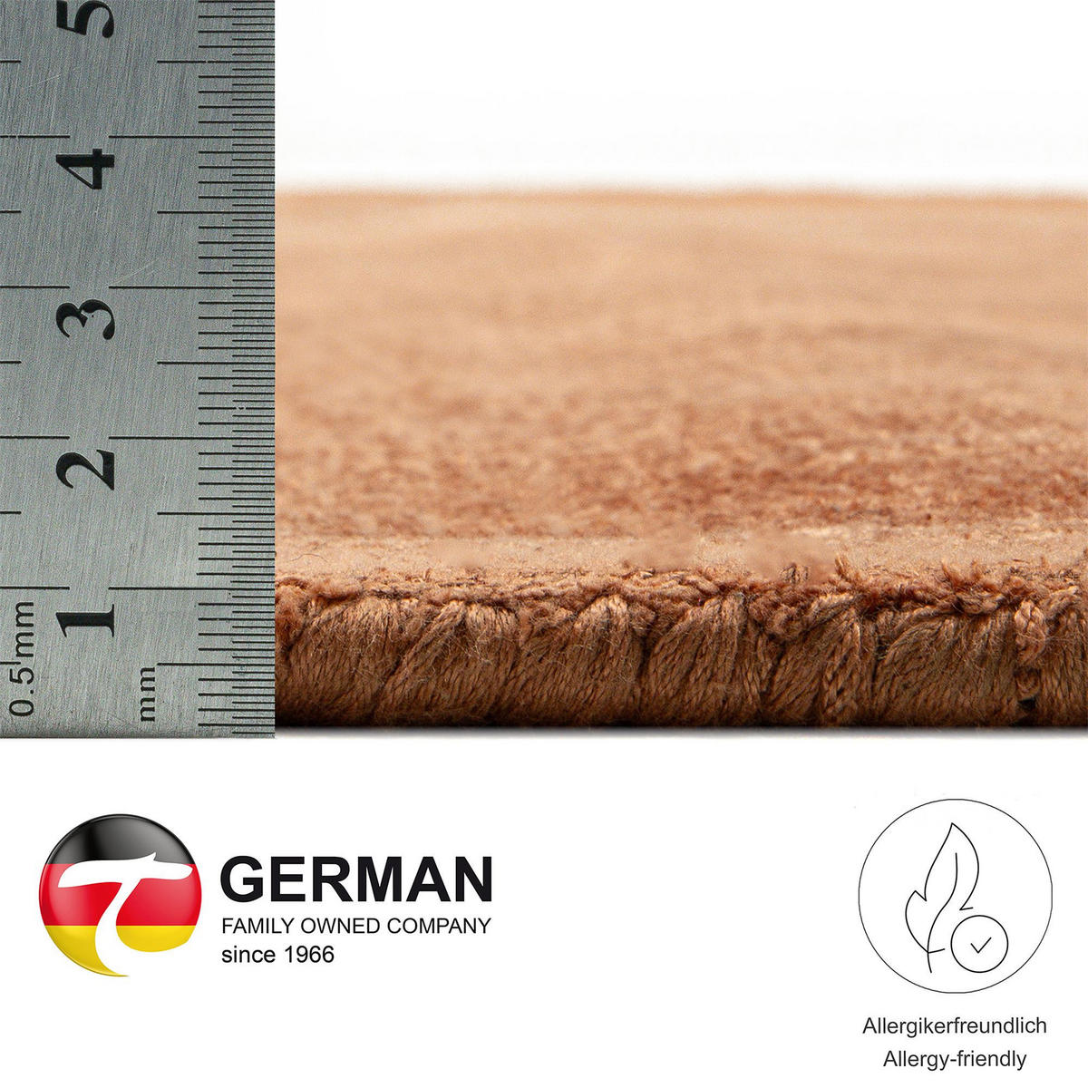 VISKOSETEPPICH Star 120x120 cm - Kupferfarben, Textil (120/120cm) - THEKO