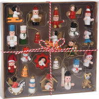 WEIHNACHTSBAUMSPIELZEUGE Holz 24er-Set - Multicolor, Holz (2/19/18cm) - Home Styling Collection